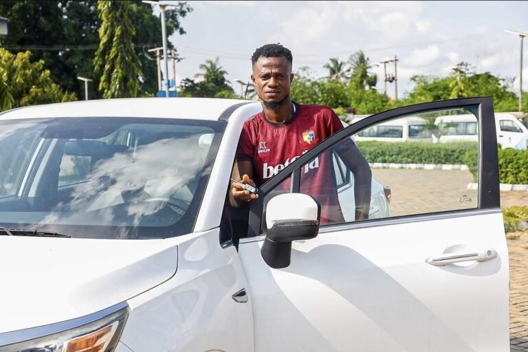 Remo Stars gifts striker Victor Mbaoma new car despite relegation