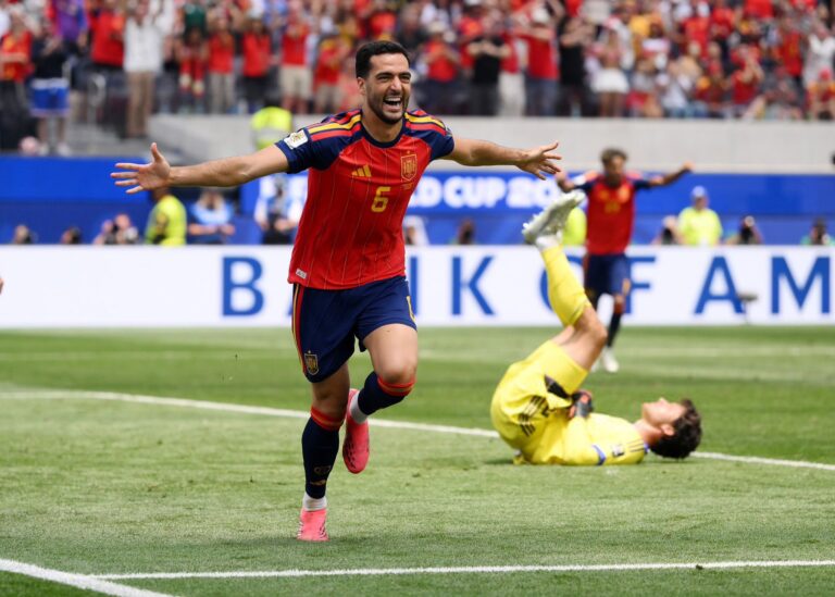 Super-sub Merino strikes late again as Spain beat Belgium to set up France showdown